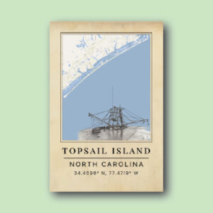 Topsail Island Sunken Ship Map