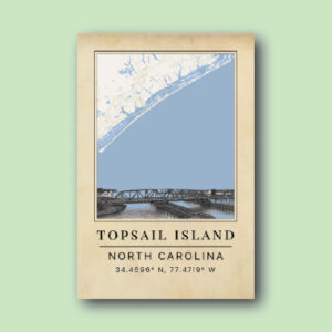 Topsail Island Swing Bridge Map