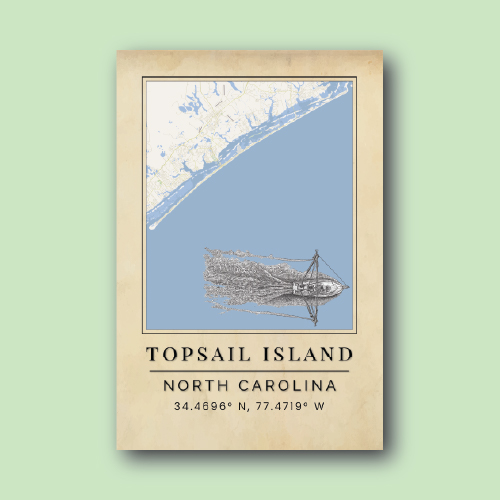 Topsail Island Boat Map
