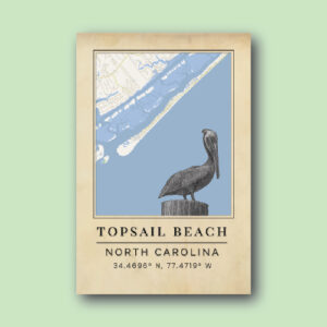 Topsail Beach Pelican Map